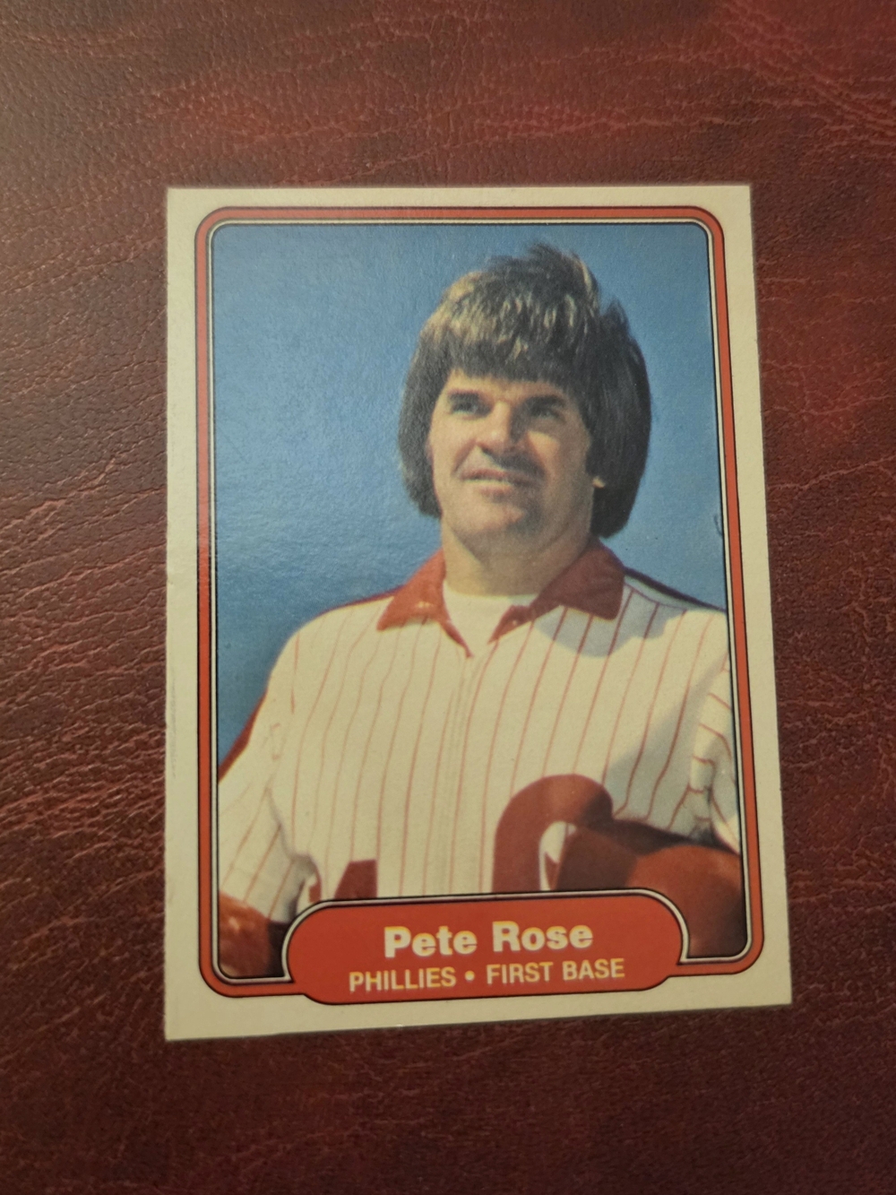 Pete Rose Phillies First Base Collectible Card - White & Red